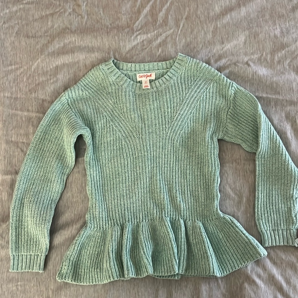 Blue/Green Girls Peplum Sweater - NWT, 5T